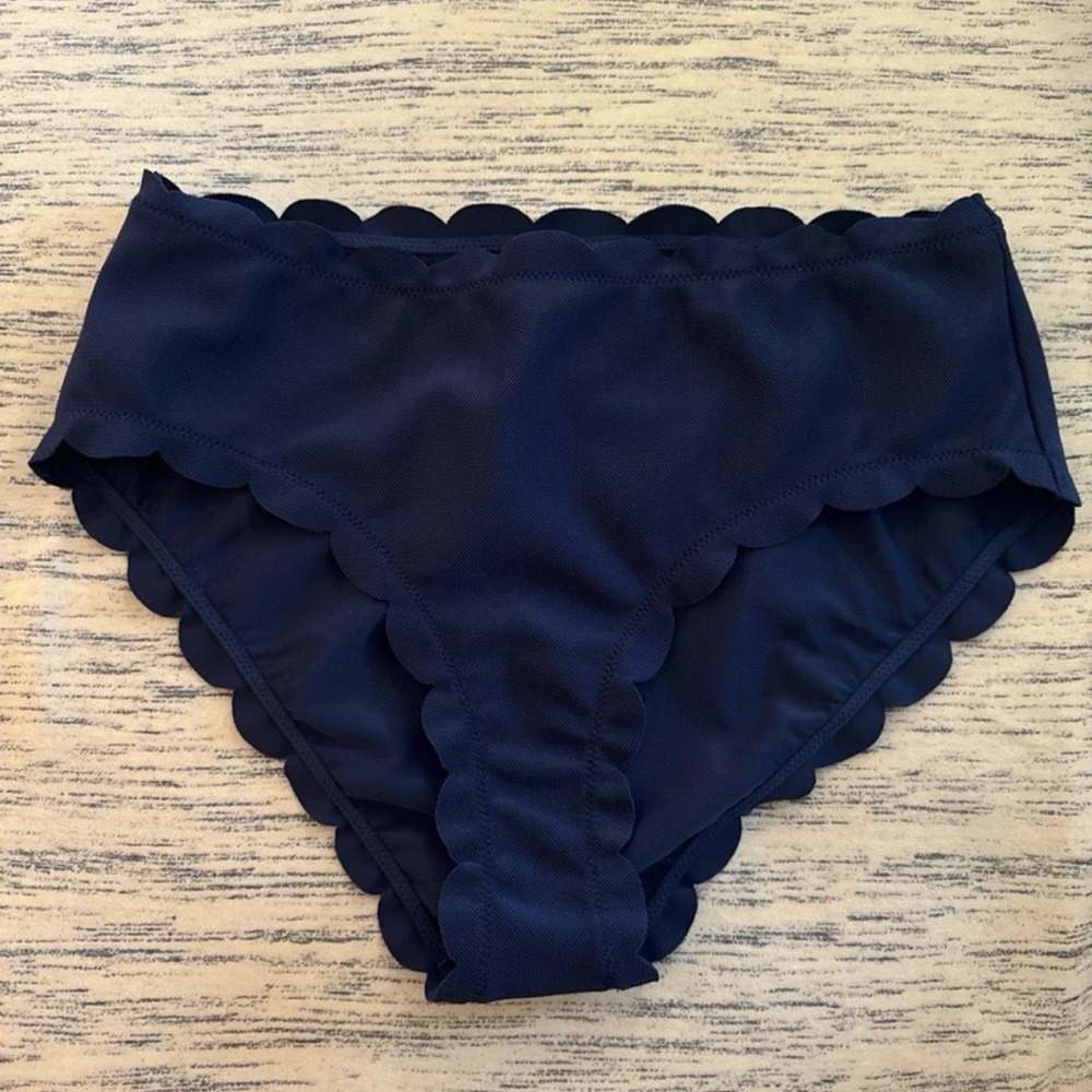 NWT M Vineyard Vines Scallop Textured High-Waisted Bikini Bottom